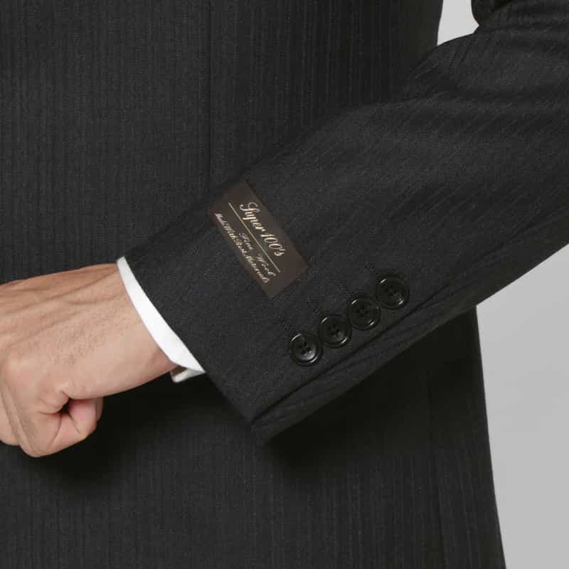 BARNEYS NEW YORK ストライプ柄スーツ（SUPER100s） GRAY