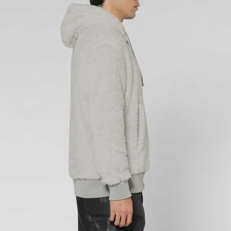 BARNEYS NEW YORK ボアフリース素材ジップアップブルゾン IVORY