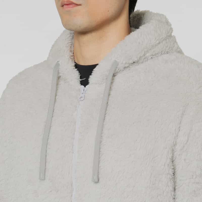BARNEYS NEW YORK ボアフリース素材ジップアップブルゾン IVORY