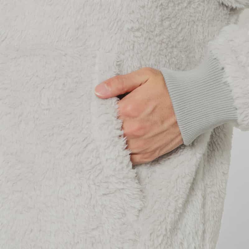 BARNEYS NEW YORK ボアフリース素材ジップアップブルゾン IVORY