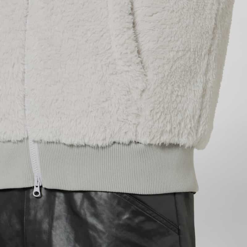BARNEYS NEW YORK ボアフリース素材ジップアップブルゾン IVORY