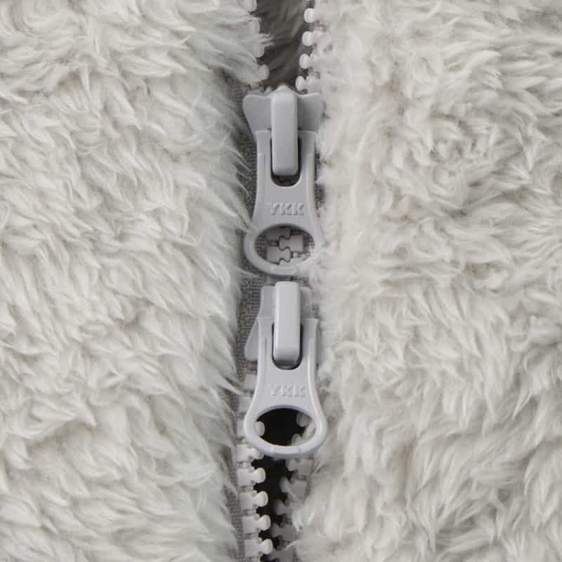 BARNEYS NEW YORK ボアフリース素材ジップアップブルゾン IVORY