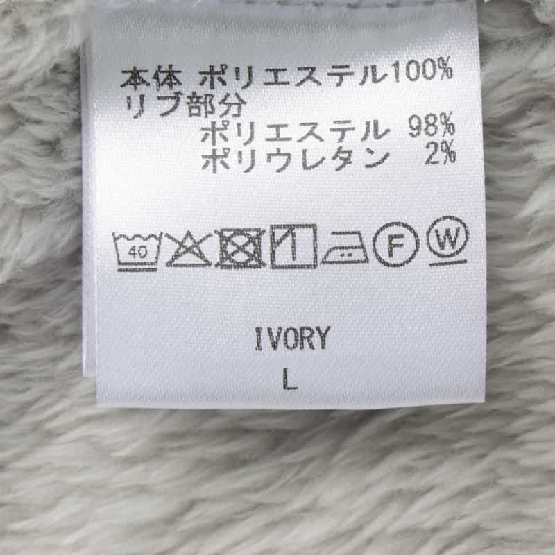 BARNEYS NEW YORK ボアフリース素材ジップアップブルゾン IVORY