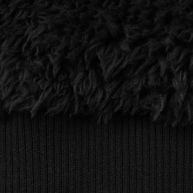 BARNEYS NEW YORK ボアフリース素材ジップアップブルゾン BLACK