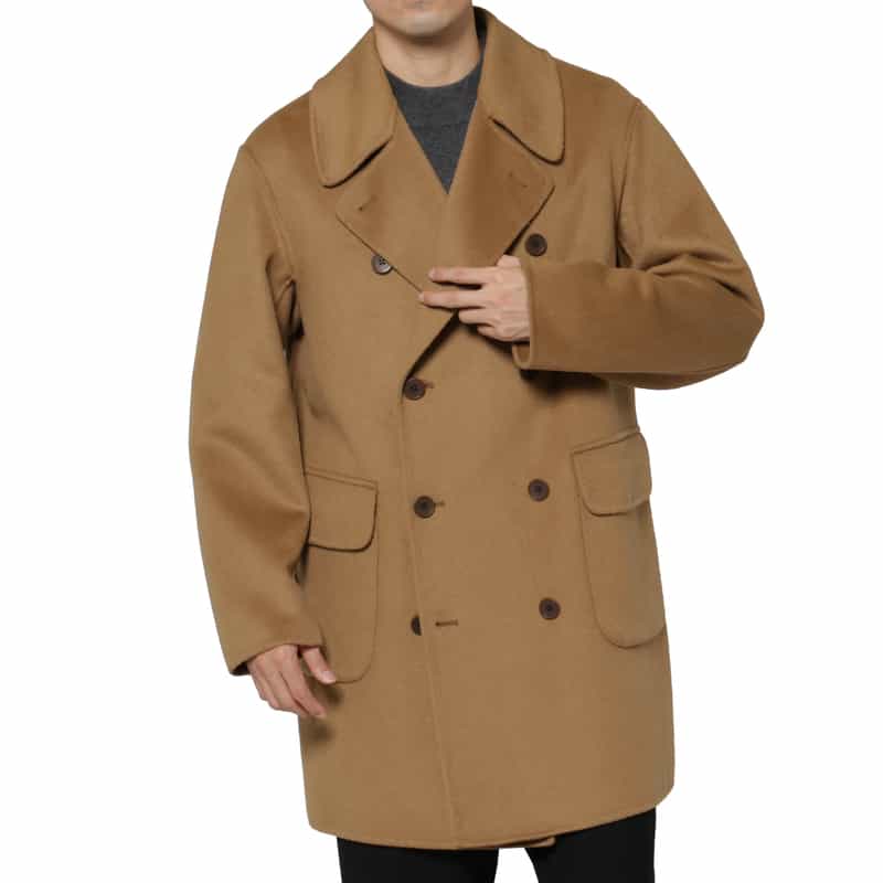 BARNEYS NEW YORK ダブルブレストロングコート CAMEL