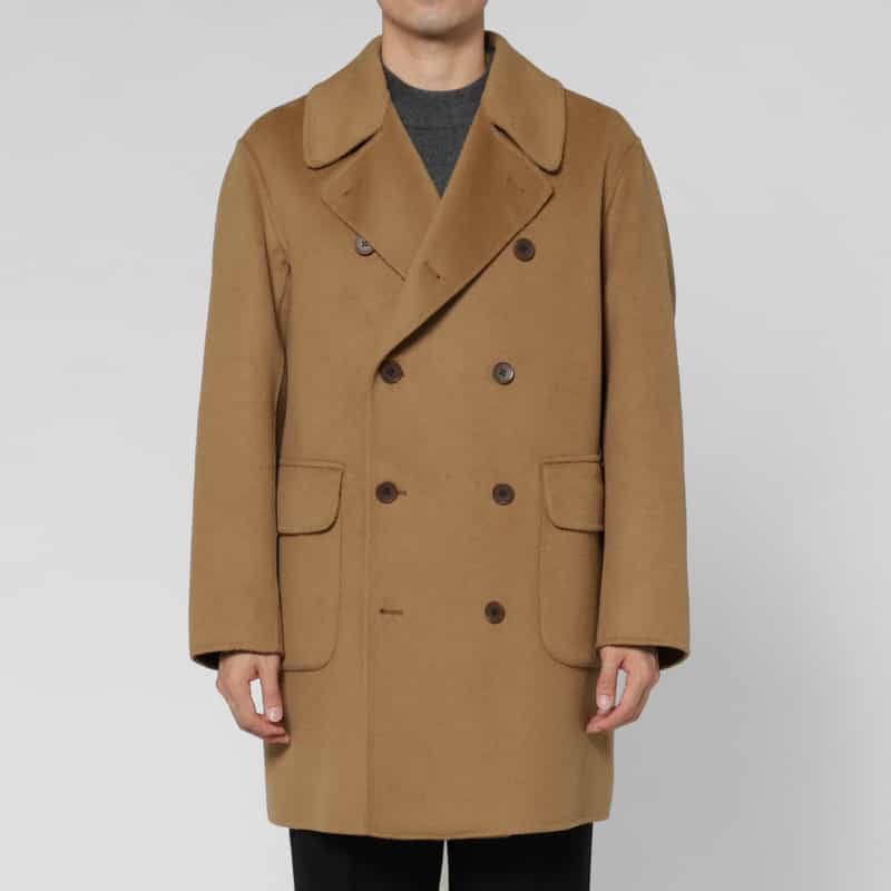 BARNEYS NEW YORK ダブルブレストロングコート CAMEL