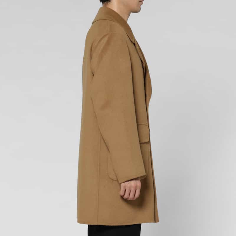 BARNEYS NEW YORK ダブルブレストロングコート CAMEL
