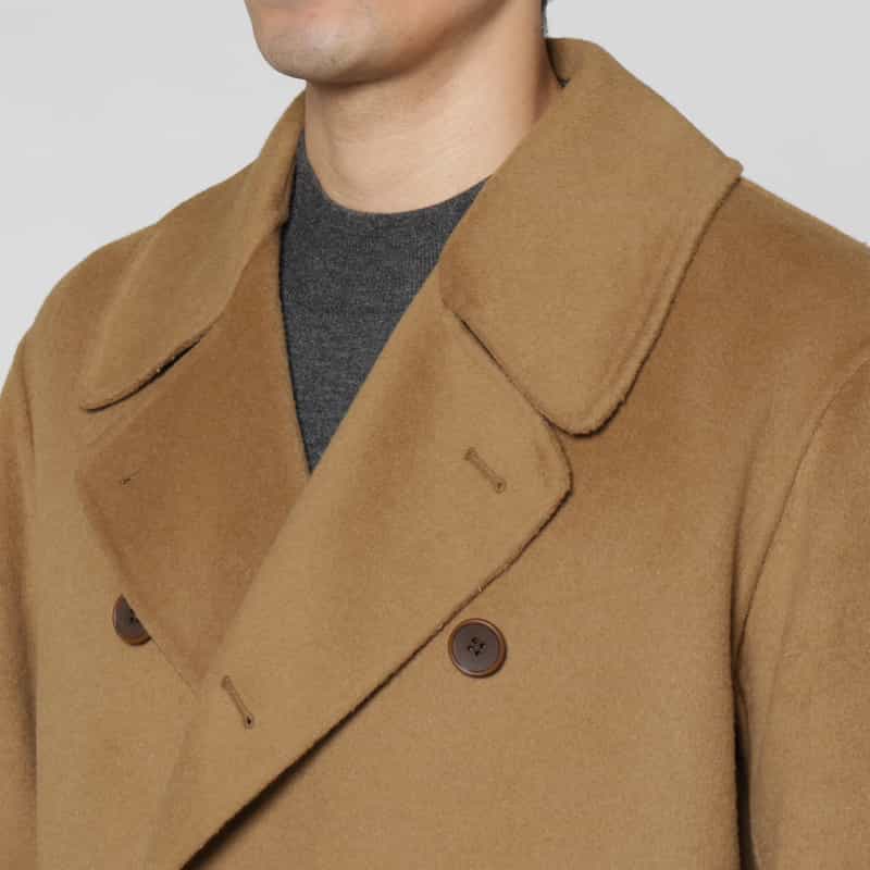 BARNEYS NEW YORK ダブルブレストロングコート CAMEL
