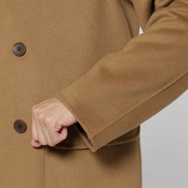 BARNEYS NEW YORK ダブルブレストロングコート CAMEL