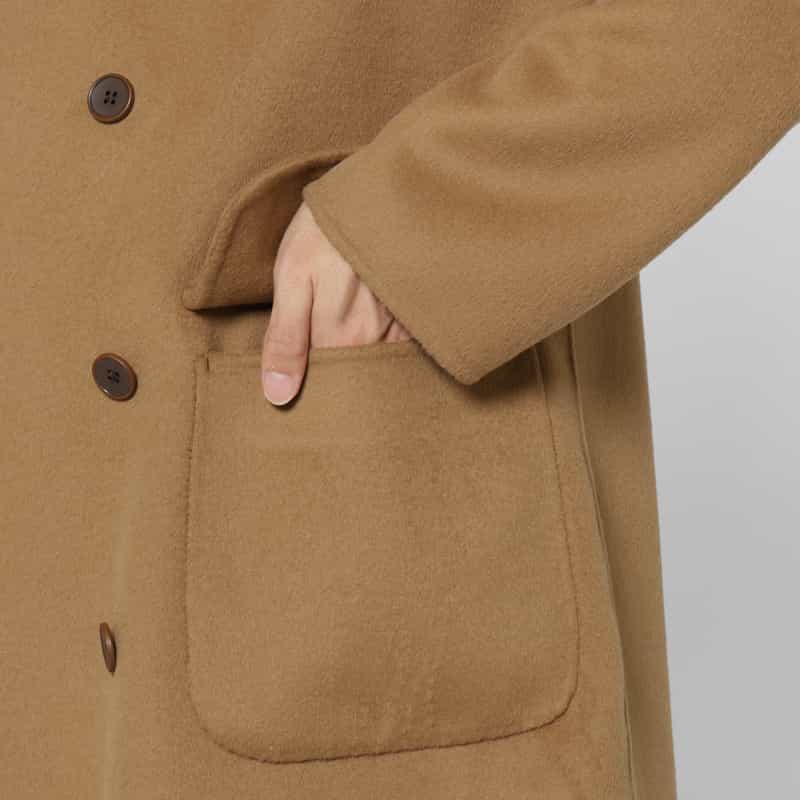 BARNEYS NEW YORK ダブルブレストロングコート CAMEL