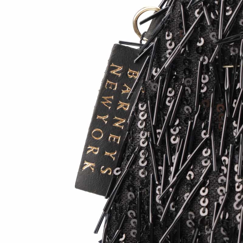 BARNEYS NEW YORK ビーズフリンジ ミニハンドバッグ BLACK