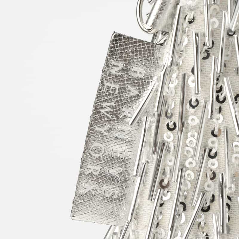 BARNEYS NEW YORK ビーズフリンジ ミニハンドバッグ SILVER