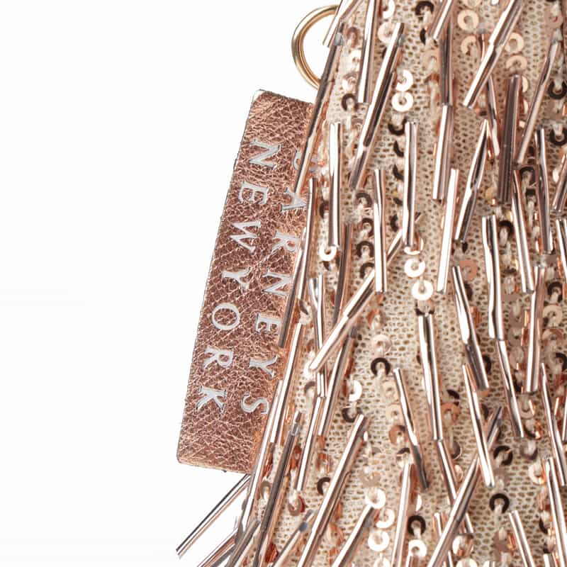 BARNEYS NEW YORK ビーズフリンジ ミニハンドバッグ GOLD