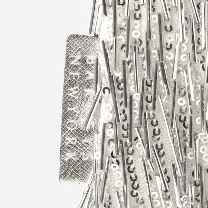 BARNEYS NEW YORK ビーズフリンジ クラッチバッグ SILVER