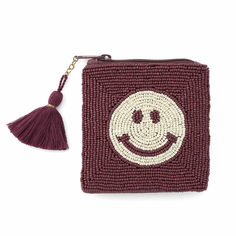 ALLTHELUCKINTHEWORLD ＜オールザラックインザワールド＞  バーニーズ　ニューヨーク限定 ビーズ刺繍ポーチ “ SMILEY"