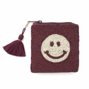 ALLTHELUCKINTHEWORLD ＜オールザラックインザワールド＞  バーニーズ　ニューヨーク限定 ビーズ刺繍ポーチ “ SMILEY"