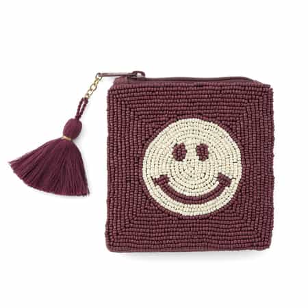 ALLTHELUCKINTHEWORLD ＜オールザラックインザワールド＞  バーニーズ　ニューヨーク限定 ビーズ刺繍ポーチ “ SMILEY"