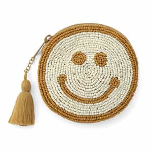 ALLTHELUCKINTHEWORLD ＜オールザラックインザワールド＞  バーニーズ　ニューヨーク限定 ビーズ刺繍ポーチ “ SMILEY"