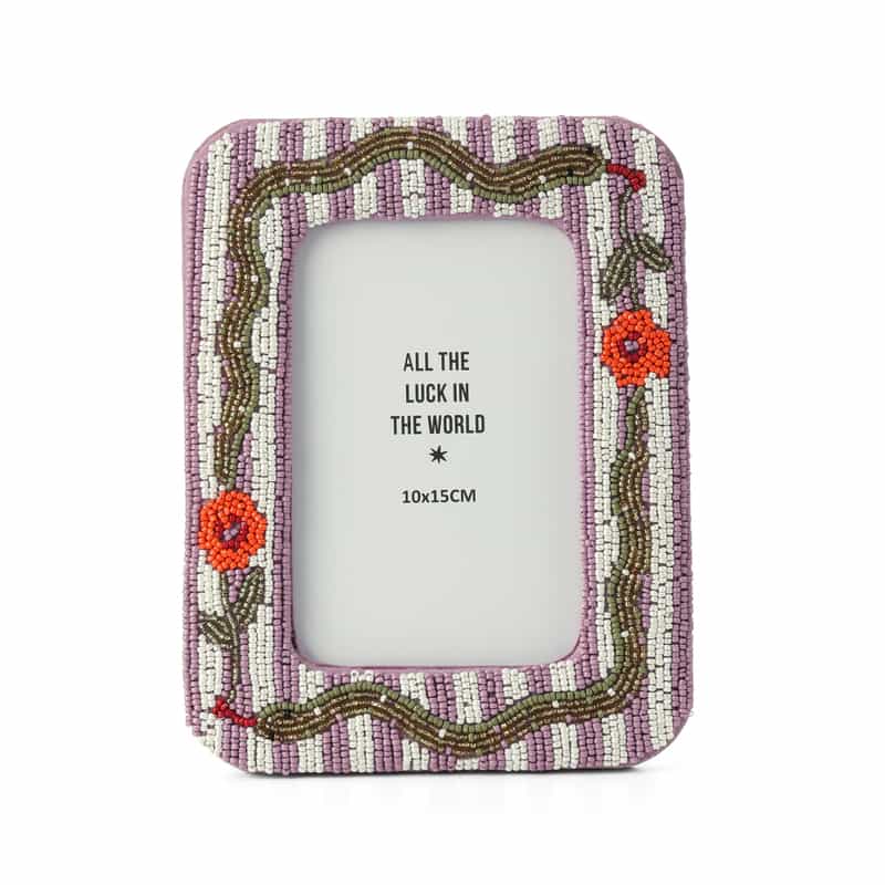 ALLTHELUCKINTHEWORLD ALLTHELUCKINTHEWORLD ＜オールザラックインザワールド＞  バーニーズ　ニューヨーク限定 ビーズ刺繍フォトフレーム NONE(0000)