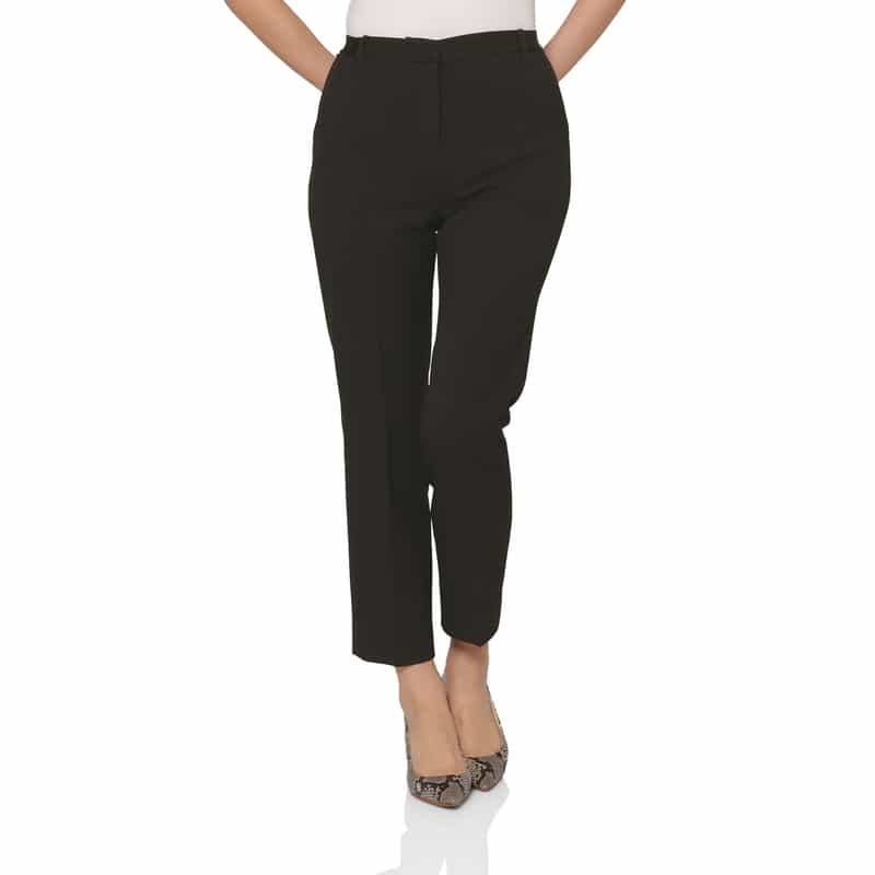 BARNEYS NEW YORK ウォッシャブル バックウエストゴム テーパードパンツ BLACK