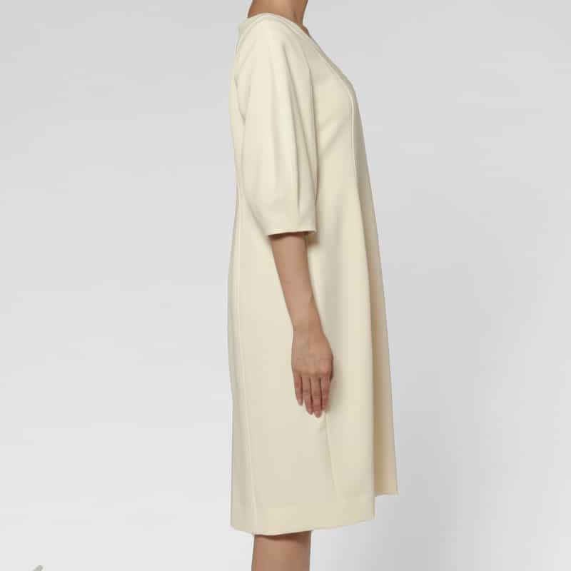 BARNEYS NEW YORK セットアップ ハーフスリーブ切替ドレス OFF WHITE
