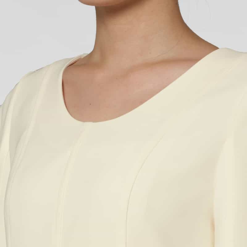 BARNEYS NEW YORK セットアップ ハーフスリーブ切替ドレス OFF WHITE