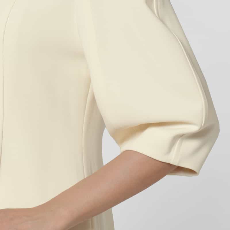 BARNEYS NEW YORK セットアップ ハーフスリーブ切替ドレス OFF WHITE