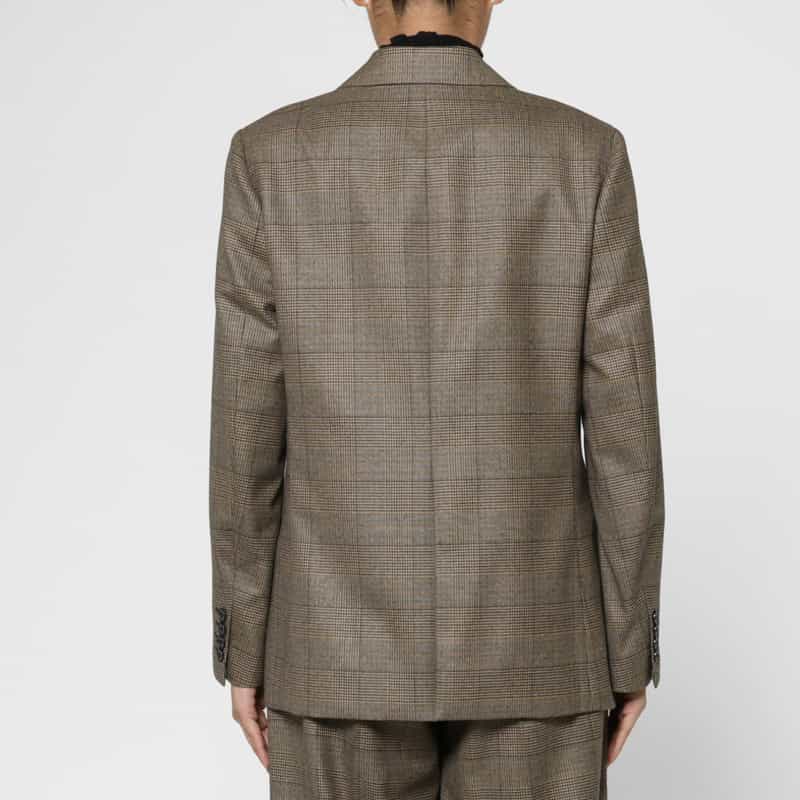 BARNEYS NEW YORK セットアップ グレンチェック柄テーラードジャケット BROWN
