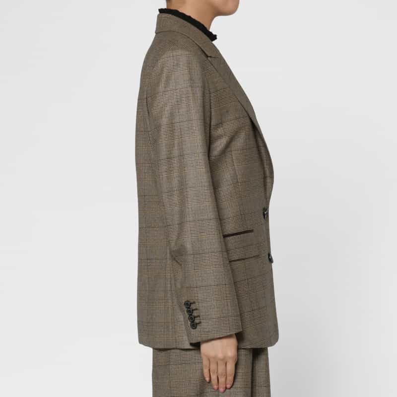 BARNEYS NEW YORK セットアップ グレンチェック柄テーラードジャケット BROWN