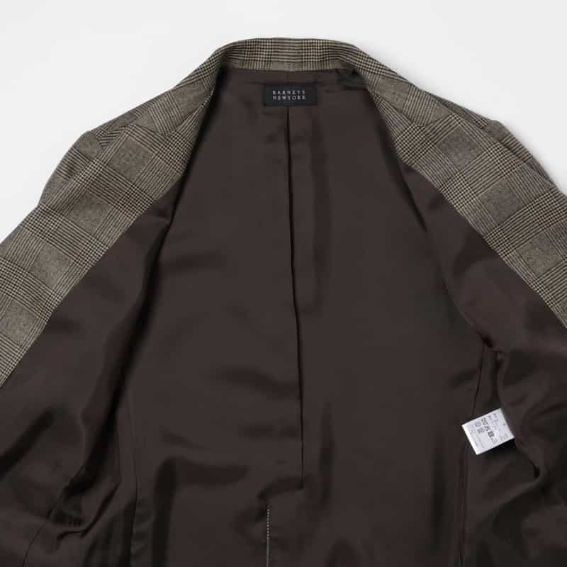BARNEYS NEW YORK セットアップ グレンチェック柄テーラードジャケット BROWN