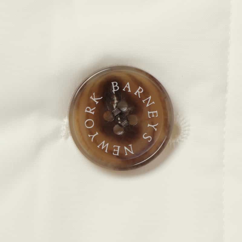BARNEYS NEW YORK フェイクファー襟付き中綿入りダブルブレストコート WHITE
