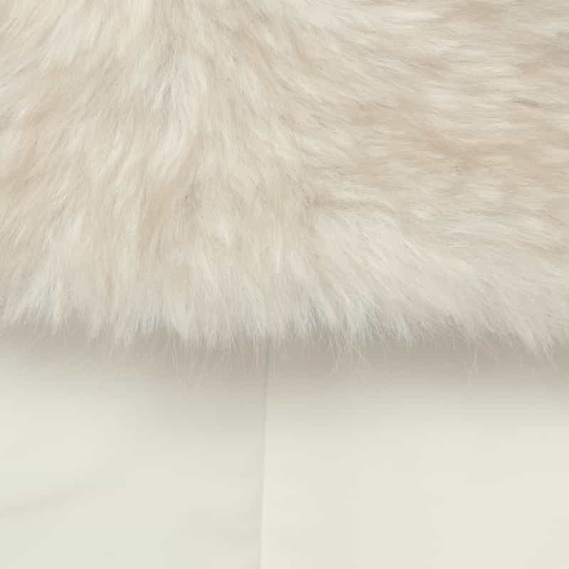 BARNEYS NEW YORK フェイクファー襟付き中綿入りダブルブレストコート WHITE