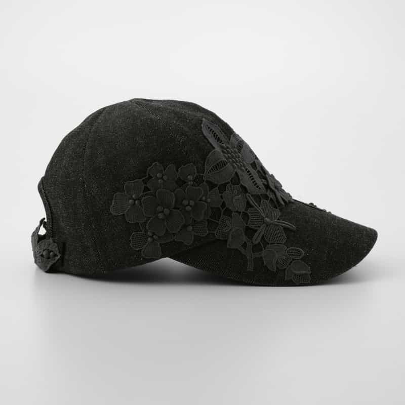 ATHENA NEW YORK ATHENA NEW YORK＜アシーナ ニューヨーク＞ レース付きデニムキャップ “CHELSEA“ DARK GRAY