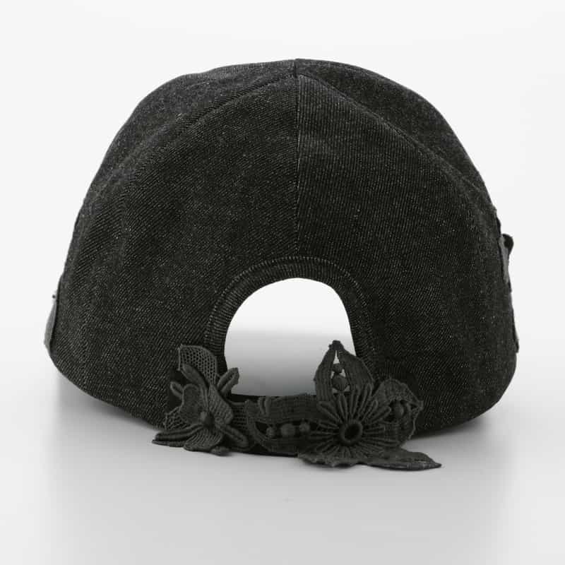 ATHENA NEW YORK ATHENA NEW YORK＜アシーナ ニューヨーク＞ レース付きデニムキャップ “CHELSEA“ DARK GRAY