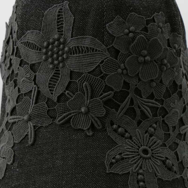 ATHENA NEW YORK ATHENA NEW YORK＜アシーナ ニューヨーク＞ レース付きデニムキャップ “CHELSEA“ DARK GRAY