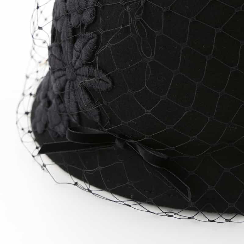 ATHENA NEW YORK ATHENA NEW YORK＜アシーナ ニューヨーク＞ レース付きチュールハット “EMILIA“ BLACK