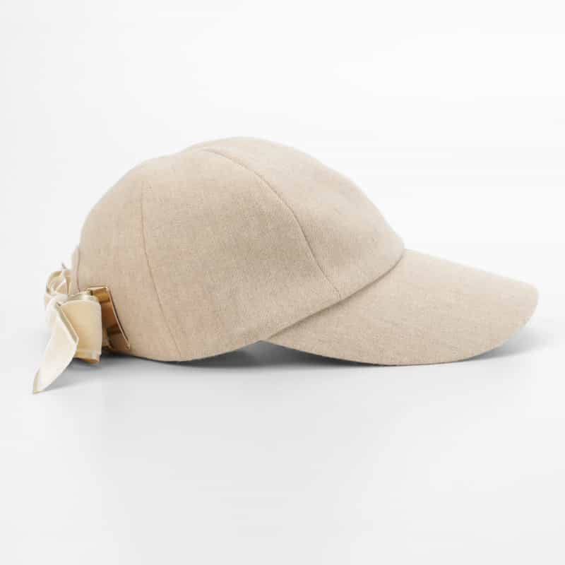 ATHENA NEW YORK ATHENA NEW YORK＜アシーナ ニューヨーク＞ リボン付きキャップ “KELLY“ BEIGE
