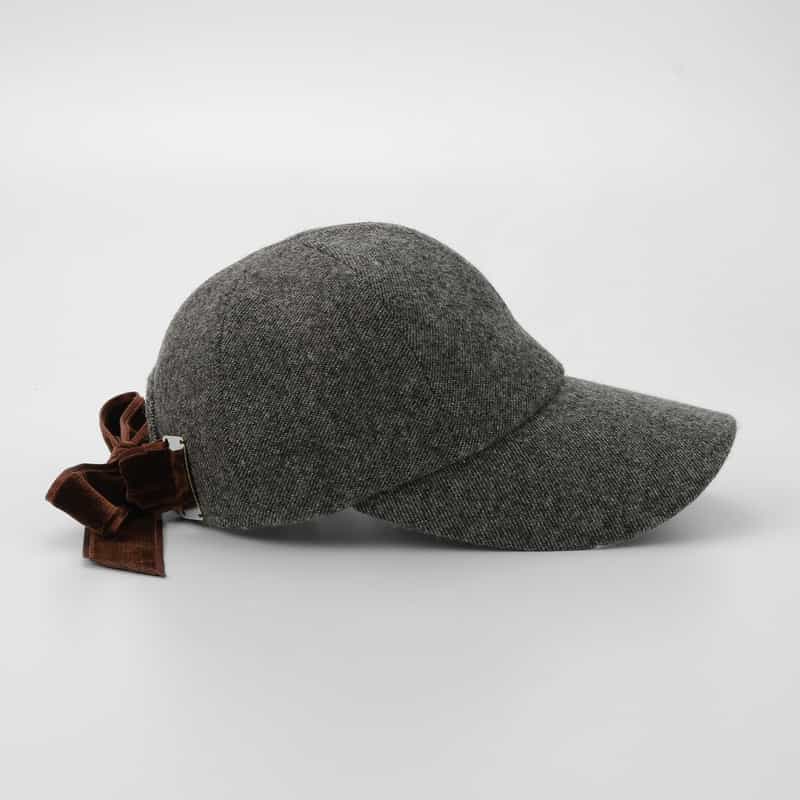 ATHENA NEW YORK ATHENA NEW YORK＜アシーナ ニューヨーク＞ バーニーズ　ニューヨーク限定リボン付きキャップ “KELLY“ DARK GRAY