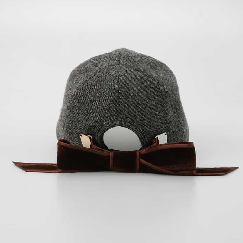 ATHENA NEW YORK ATHENA NEW YORK＜アシーナ ニューヨーク＞ バーニーズ　ニューヨーク限定リボン付きキャップ “KELLY“ DARK GRAY
