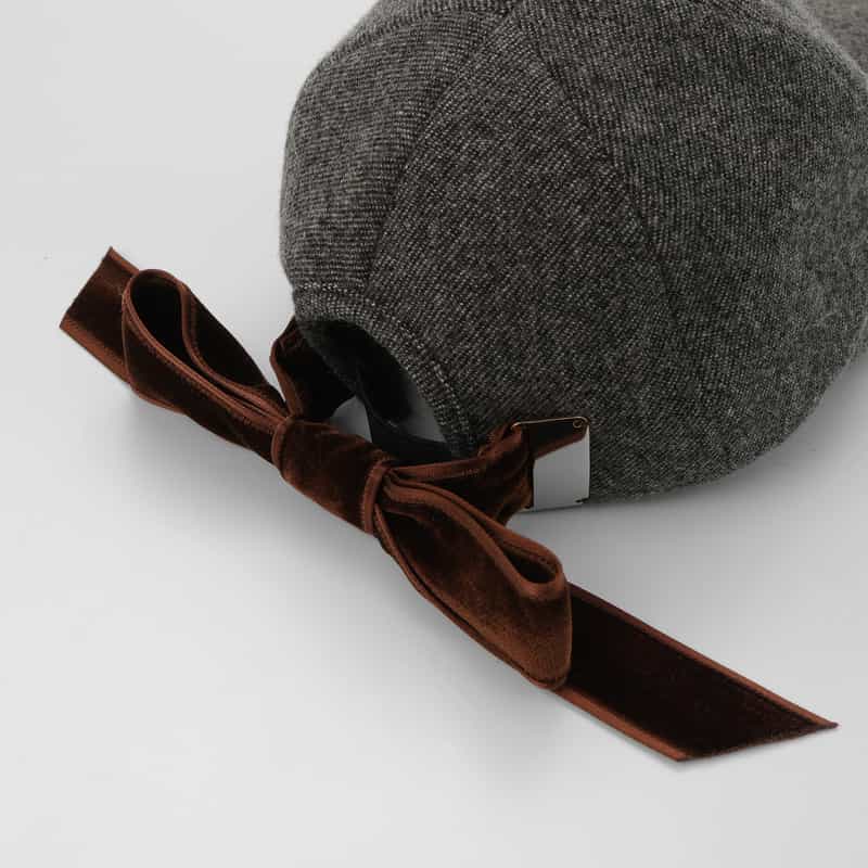 ATHENA NEW YORK ATHENA NEW YORK＜アシーナ ニューヨーク＞ バーニーズ　ニューヨーク限定リボン付きキャップ “KELLY“ DARK GRAY