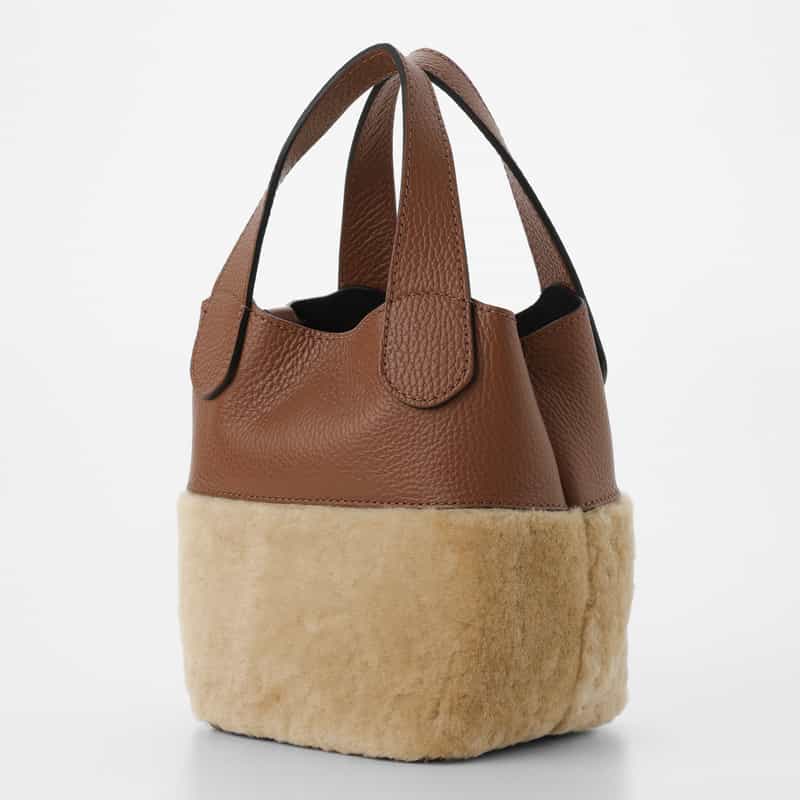 RIPANI RIPANI＜リパーニ＞ コンビネーションハンドバッグ “ANNA“ LIGHT BROWN