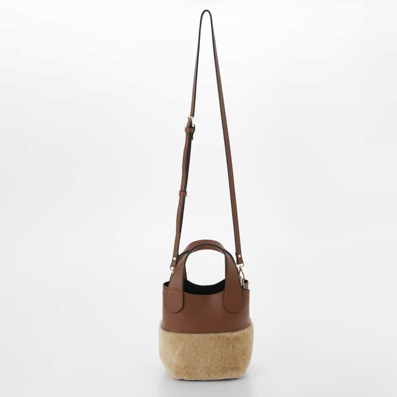 RIPANI RIPANI＜リパーニ＞ コンビネーションハンドバッグ “ANNA“ LIGHT BROWN