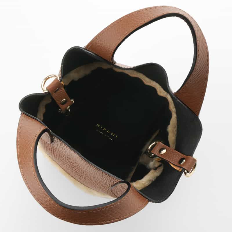 RIPANI RIPANI＜リパーニ＞ コンビネーションハンドバッグ “ANNA“ LIGHT BROWN