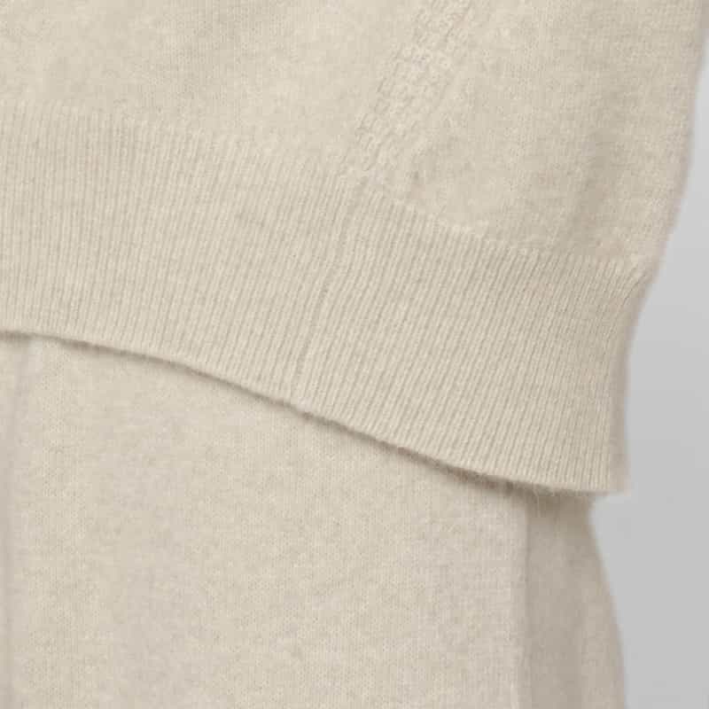 BARNEYS NEW YORK セットアップ フォックス混ファンシーヤーンニット ハイネックニットプルオーバー WHITE