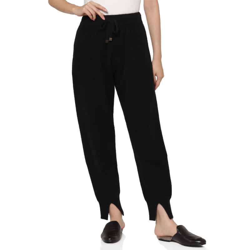 BARNEYS NEW YORK セットアップ フォックス混ファンシーヤーンニット ジョガーパンツ BLACK