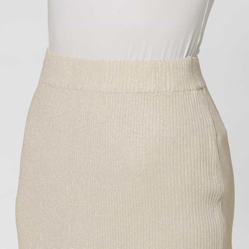 BARNEYS NEW YORK ウォッシャブル ラメニット マーメイドスカート WHITE
