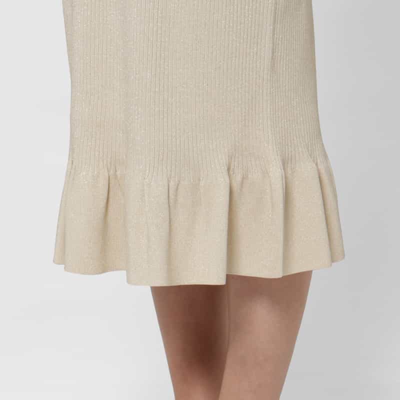 BARNEYS NEW YORK ウォッシャブル ラメニット マーメイドスカート WHITE