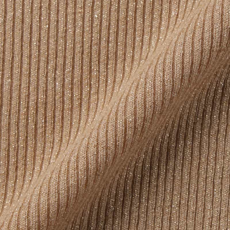 BARNEYS NEW YORK カシミヤ混シアーラメリブニットカーディガン BEIGE