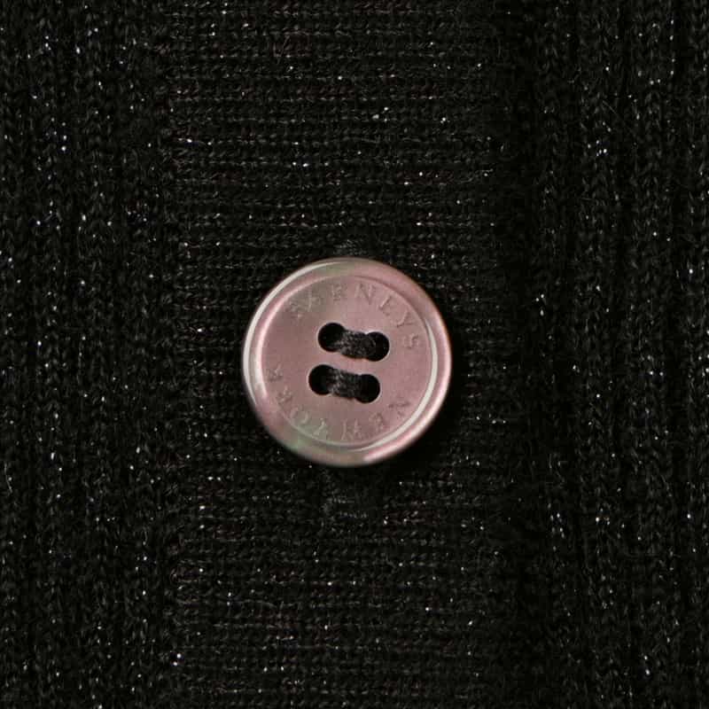 BARNEYS NEW YORK カシミヤ混シアーラメリブニットカーディガン BLACK