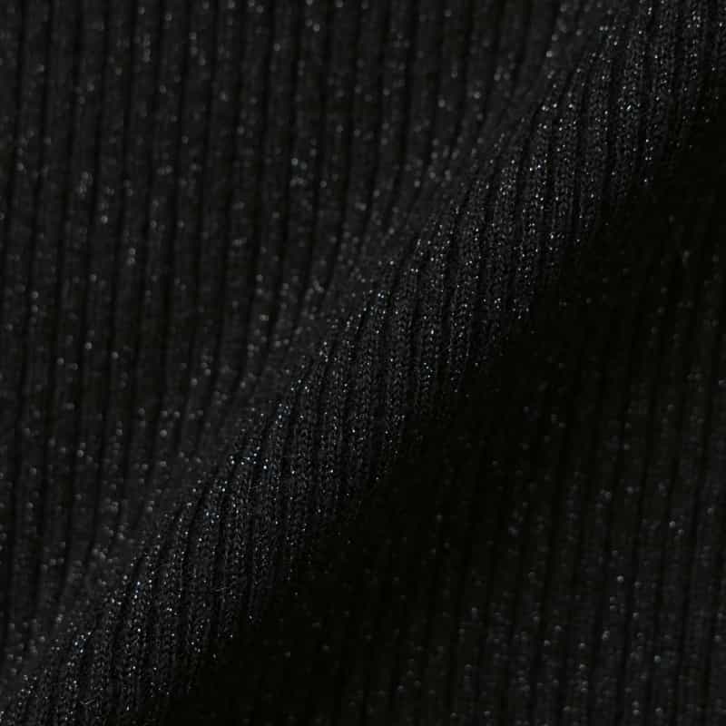 BARNEYS NEW YORK カシミヤ混シアーラメリブニットカーディガン BLACK
